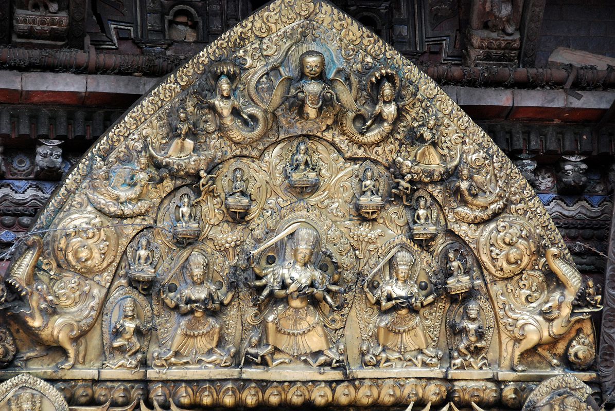 11 Kathmandu Valley Sankhu Vajrayogini Temple Gilded Torana Close Up 